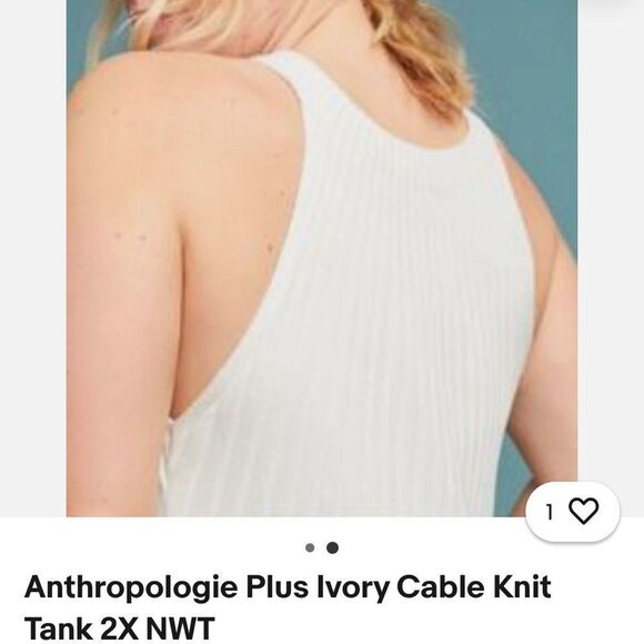 Anthropologie Plus Ivory Cable Knit
Tank small ribbed - Picture 8 of 13
